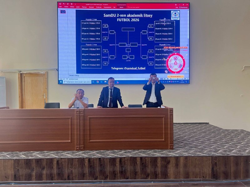 SamDU 2-son akademik litseyida «FUTBOL 2026» musobaqasining qura tashlash jarayonidan fotolavhalar!